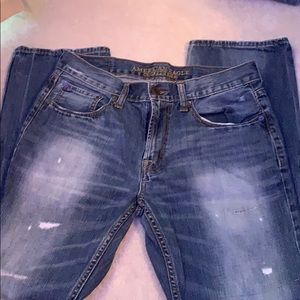 AEO slim straight ripped jeans